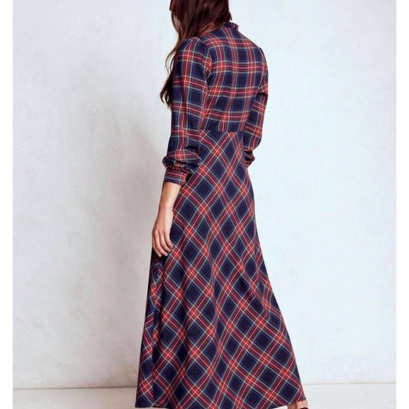Boden Stewart Plaid Long Sleeve Maxi Dress - Picture 2 of 6